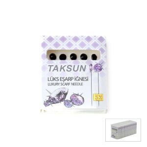 TAKSUN ( 5PCS ) ( BEYAZ ) ( LUX ) BAŞÖRTÜ & EŞARP İĞNESİ*12X100