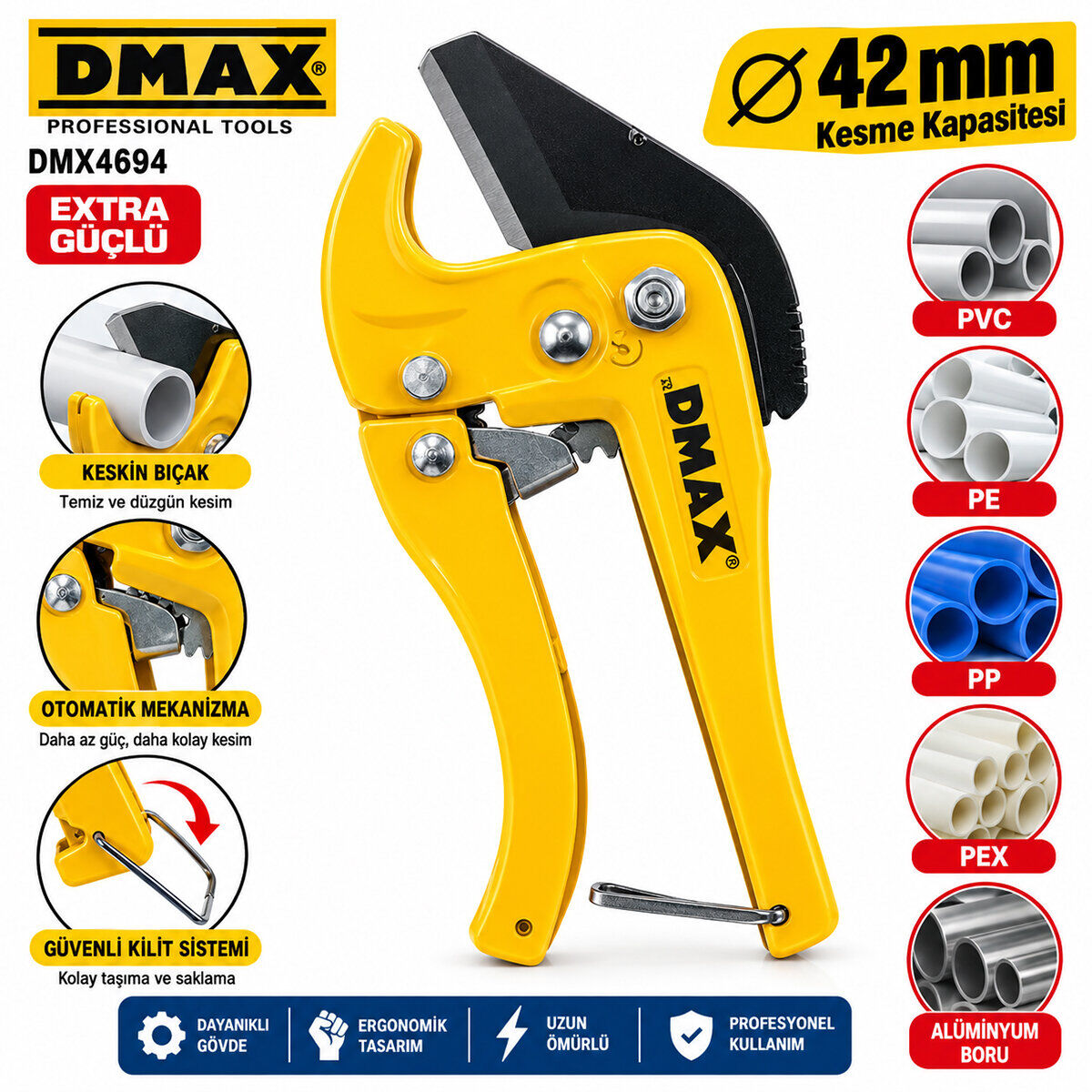 DMAX-4694 ( 42MM ) PROFESYONEL OTOMATİK  BORU MAKAS*48