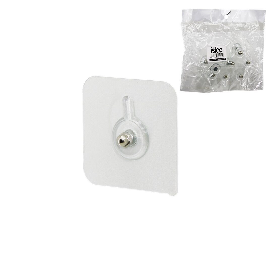 İBİCO İ17-024 ( 10PCS ) ASKI ( TEK DÜĞME=MİKA KRİSTAL PLASTİK ) ASKI ( ŞEFFAF PVC YAPIŞKANLI MONTAJ )*25X12