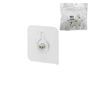 İBİCO İ17-024 ( 10PCS ) ASKI ( TEK DÜĞME=MİKA KRİSTAL PLASTİK ) ASKI ( ŞEFFAF PVC YAPIŞKANLI MONTAJ )*25X12