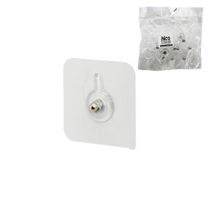 İBİCO İ17-024 ( 10PCS ) ASKI ( TEK DÜĞME=MİKA KRİSTAL PLASTİK ) ASKI ( ŞEFFAF PVC YAPIŞKANLI MONTAJ )*25X12