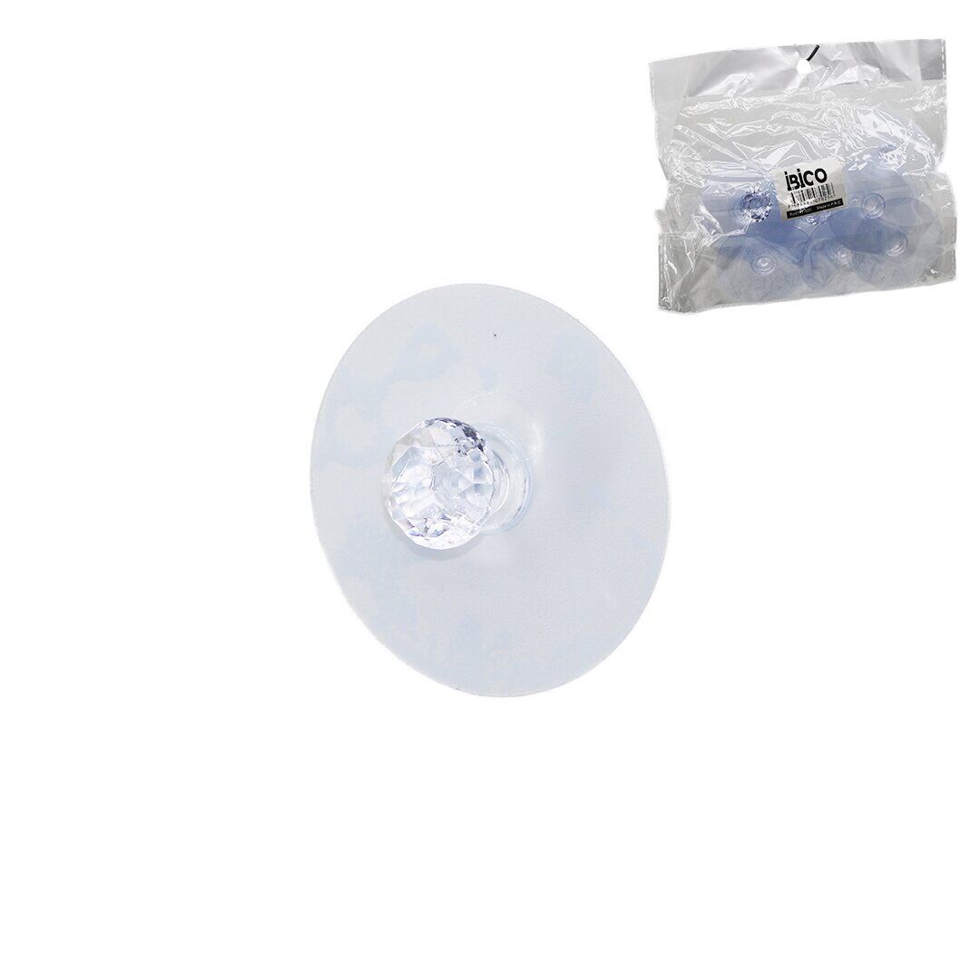 İBİCO İ17-025 ( 10PCS ) ( TEK DÜĞME = MİKA KRİSTAL PLASTİK ) ASKI ( ŞEFFAF PVC YAPIŞKANLI MONTAJ )*25X12