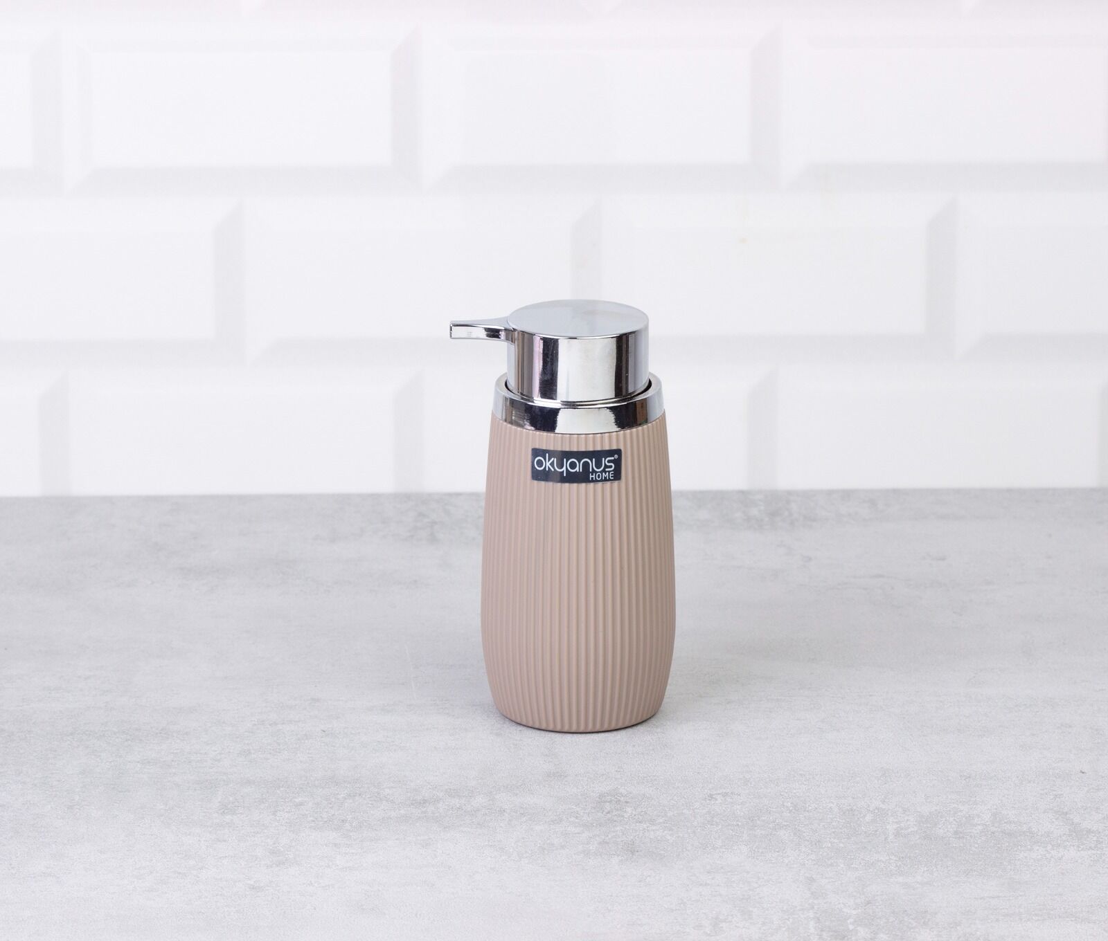 FREEHOME OKY-480-1 ( ÇİZGİLİ YUVARLAK ) ( KROM & MİX ) SIVI SABUNLUK*12X4