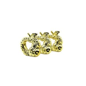 İBİCO İ12-118 ( ÇİFT ELMA & ORTA ) ( GOLD & SERAMİK ) BİBLO & DEKORATİF SÜS EŞYASI*6X16