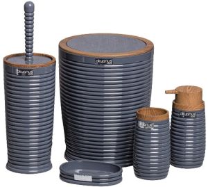 İBİCO OKY-486-3-A-B-K-S ( ELEGANS ) ( AHŞAP & MİX ) 5PCS BANYO SETİ*4=K