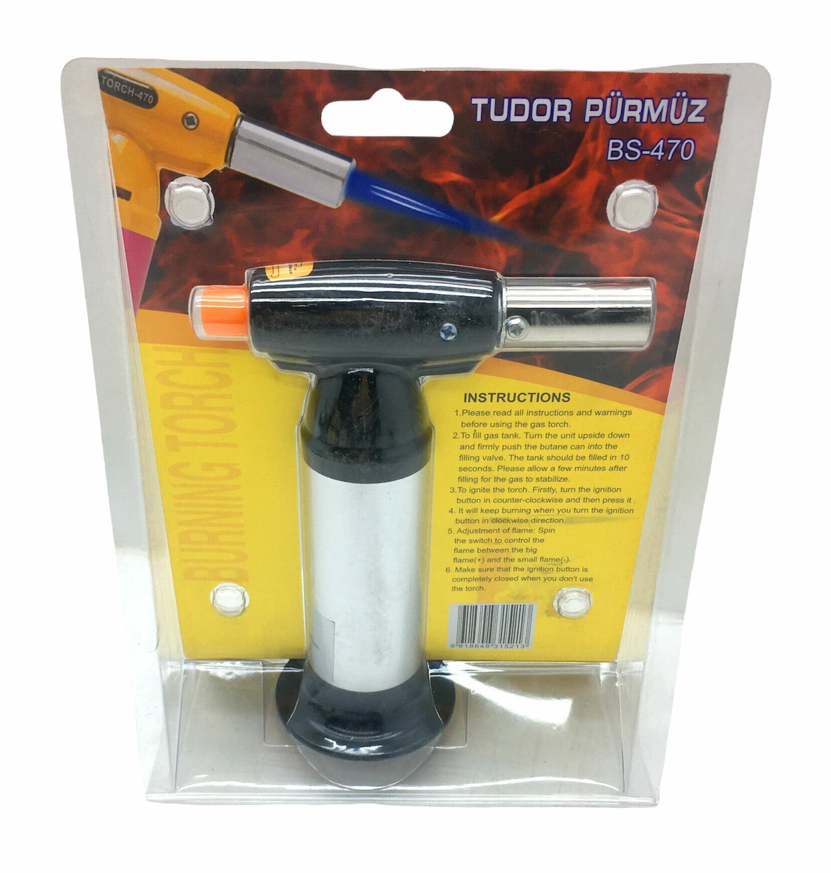 TUDOR BS-470 PÜRMÜZ TORCH NARGİLE ÇAKMAK*100