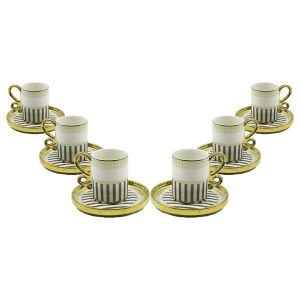 YENİİ NEWLİFE CLKN-2461 ( GOLD ) ( 12PCS=6-TAKIM ) PORSELEN KAHVE FİNCANI*12