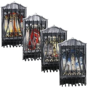 MİZAN M-11332 ANAHTARLIK ASKISI ( PENCERE KORKULUK MODEL ) ( PLASTİK & GRİ ESKİTME DESEN )*24=K