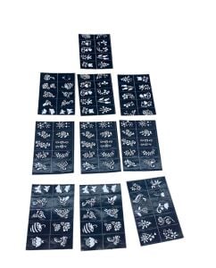 İBİCO ( ÇİÇEKLİ ) ( 10X14CM ) TÜP KINA DESEN ÇIKARTMA ŞABLONU ( 12PCS )*1X600