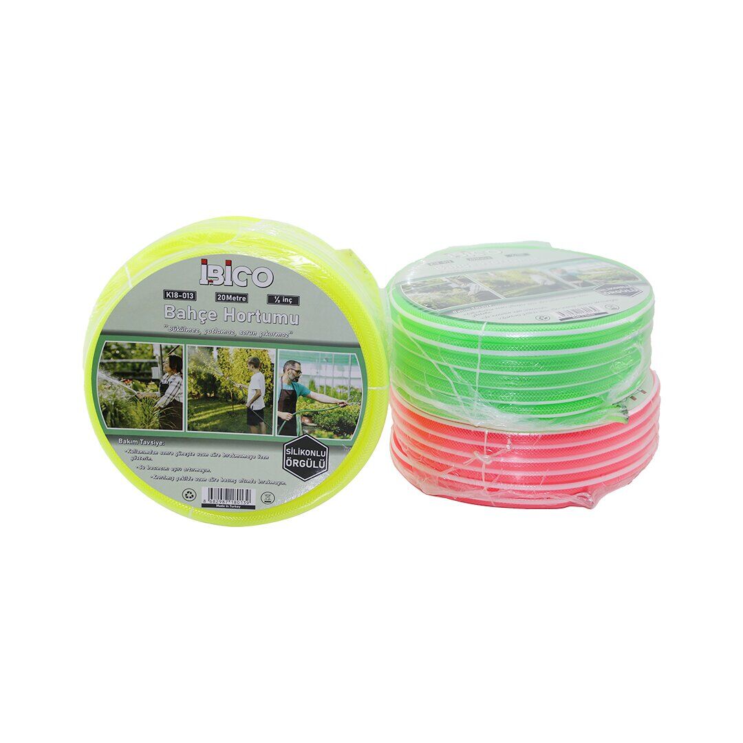 İBİCO K18-013 SİLİKON ÖRGÜLÜ ( 1/2 ) 20MT. BAHÇE HORTUMU*1