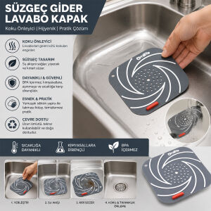 MİLİFE ( KARE & RÜZGAR GÜLÜ DESENLİ ) SÜZGEÇ KOKU ÖNLEYİCİ RENKLİ MAT ( GİDER KAPAK & SİLİKON )(BRKT-212133)*50X10