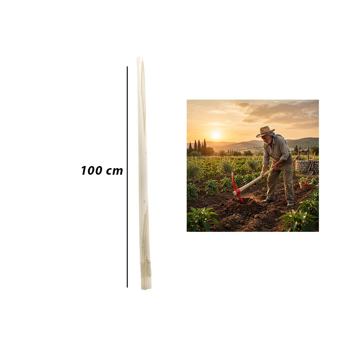 KRT-1027 KS-0080 AHŞAP KAZMA SAP 100CM*1