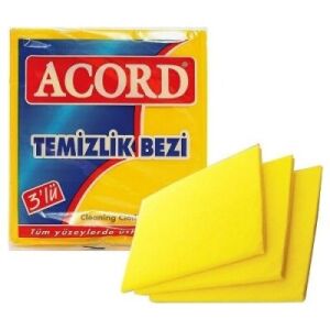 ACORD-504 3LÜ SARI TEMİZLİK BEZİ*12X10