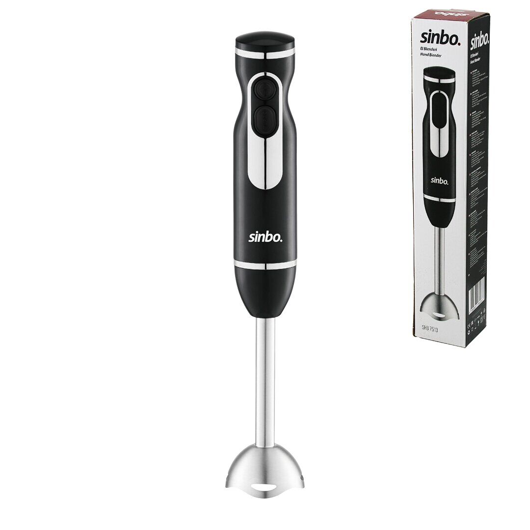 SİNBO SHB-7513 ( SİYAH - GÜMÜŞ ) ( ÇUBUK ) EL BLENDER ( ÇELİK UÇLU ) ( DC MOTOR & 400W )*12