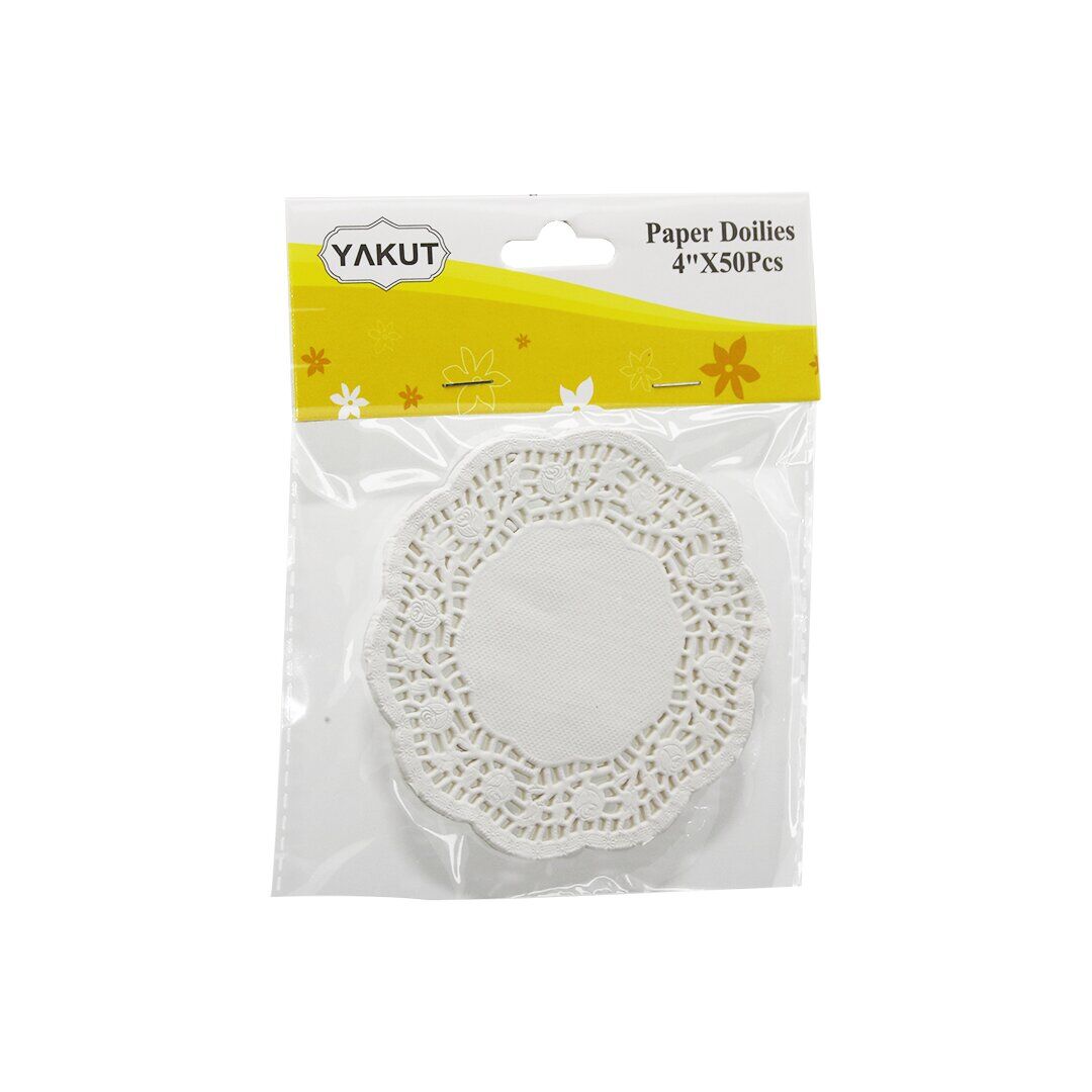 YAKUT-11053 ( 4'' ) ( 50PCS ) ( DANTELLİ KAĞIT ) BARDAK ALTI ÖRTÜSÜ ( ÇAP:10CM )*12X40