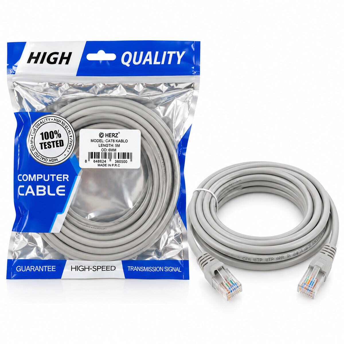 HIGH HERZ ( 5MT ) CAT6 İNTERNET ETHERNET DATA KABLOSU*200