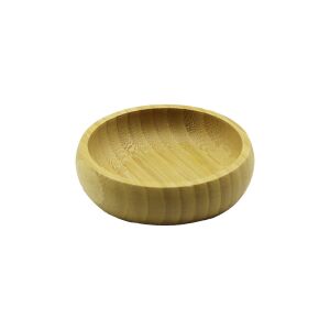 YAKUT-10516 ( TEKLİ & MİNİ & ÇAP: 8.5CM ) AHŞAP BAMBU ÇEREZLİK & LOKUMLUK KASE*300