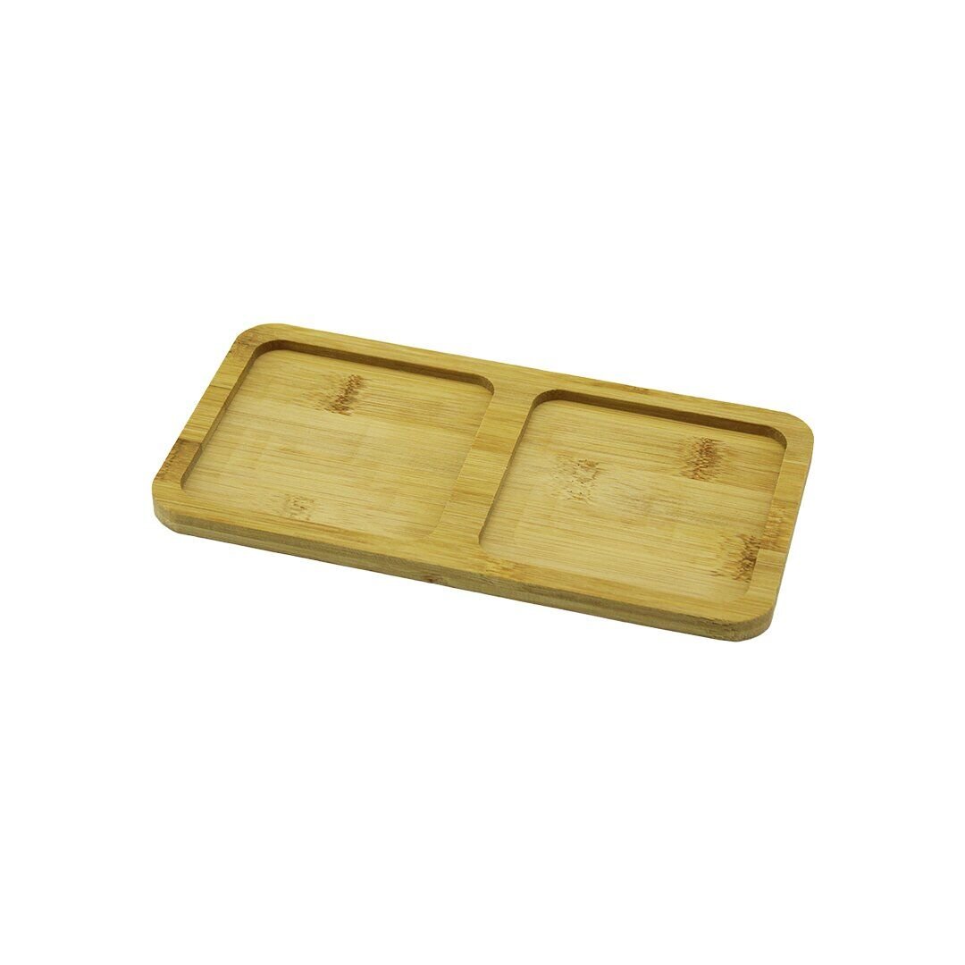 PABLITO HOME PBT-280 ( 2 BÖLMELİ ) ( DİKDÖRTGEN ) AHŞAP BAMBU YAĞDANLIK ALTLIK ( MİNİ TEPSİ ) ( 20X10X0.8CM )*240
