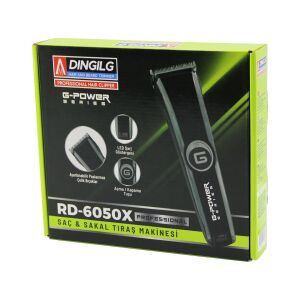 DINGILG MR.TRİMMER RD-6050(X) (G-POWER) (G-PLUS) SAÇ SAKAL KESME & TRAŞ MAKİNESİ (AYARLI BIÇAK=0.1-05MM) (FİŞ ŞARJLI) (KROM KAPLI GÖVDE)*40