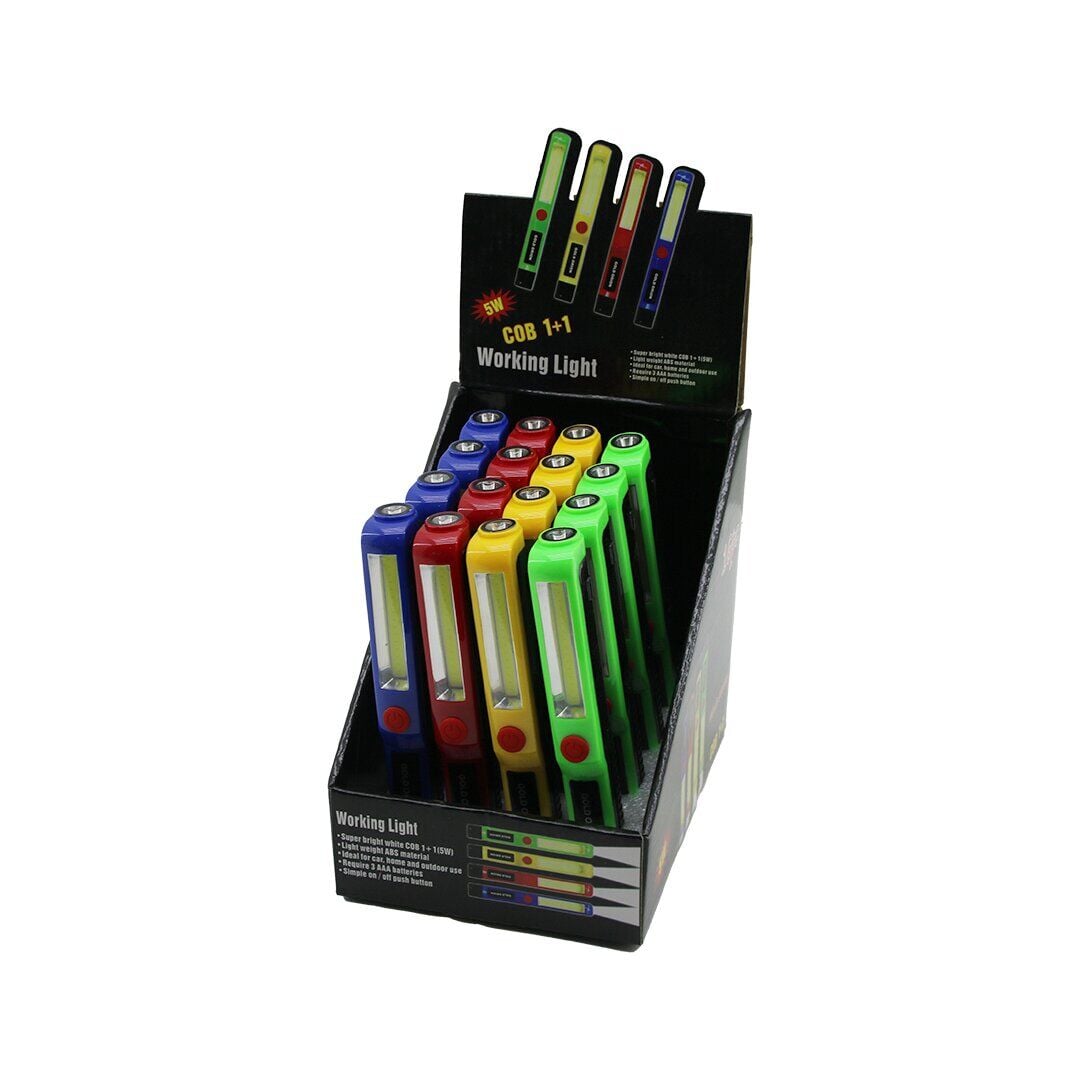 GOLD ORION WORKİNG LİGHT (KALEM MODEL) (MIKNATISLI) (PİLLİ) LEDLİ EL FENERİ (COB 1+1-LED: 5W) (CEP & KEMER ASKILIKLI) (17CM)*16X18