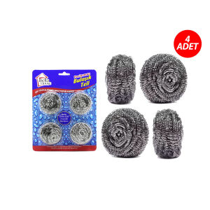 BELLA HOUSE K-7255 ( 4PCS ) ( VAKUMLU ) BULAŞIK TOP TELİ ( PASLANMAZ )*12X20