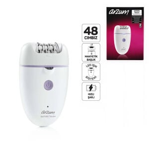 ARZUM AR5173-02 EPİLATÖR EPİLASYON CİHAZI ( 48 CIMBIZ ) ( MANYETİK BAŞLIK ) ( LED IŞIK SİSTEM & HIZLI ŞARJ )*6