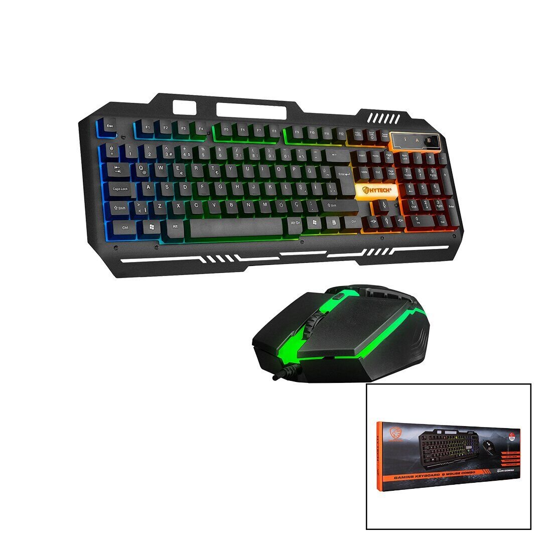 EVEREST HKM-X86 QUİN ( GÖKKUŞAĞI IŞIKLI )( USB KABLOLU ) KLAVYE & MOUSE ( SET ) 150CM KABLO*20