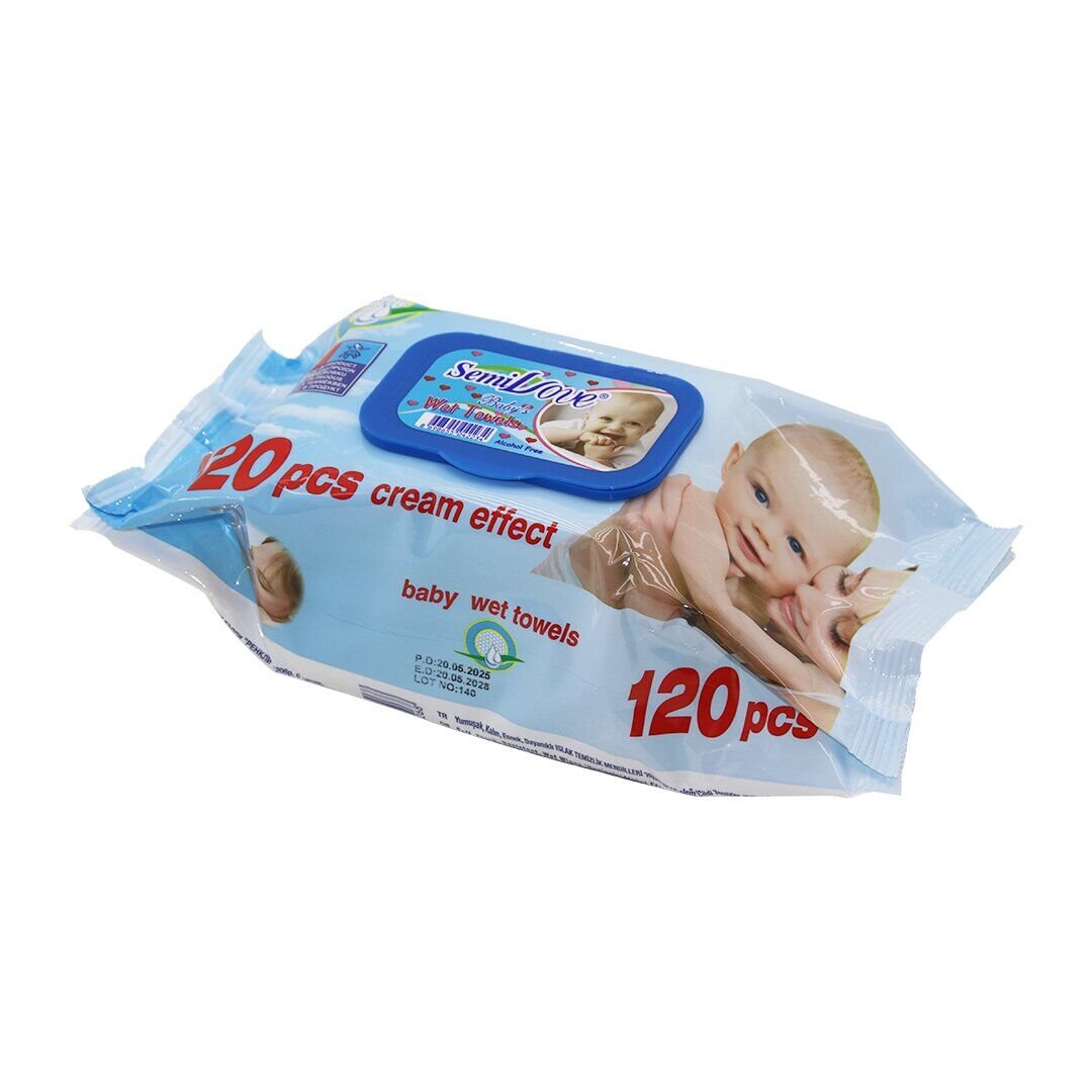 SEMİLOVE NİKİ BABY'S ( 120PCS ) ISLAK MENDİL ( PLASTİK KAPAKLI )*24=K