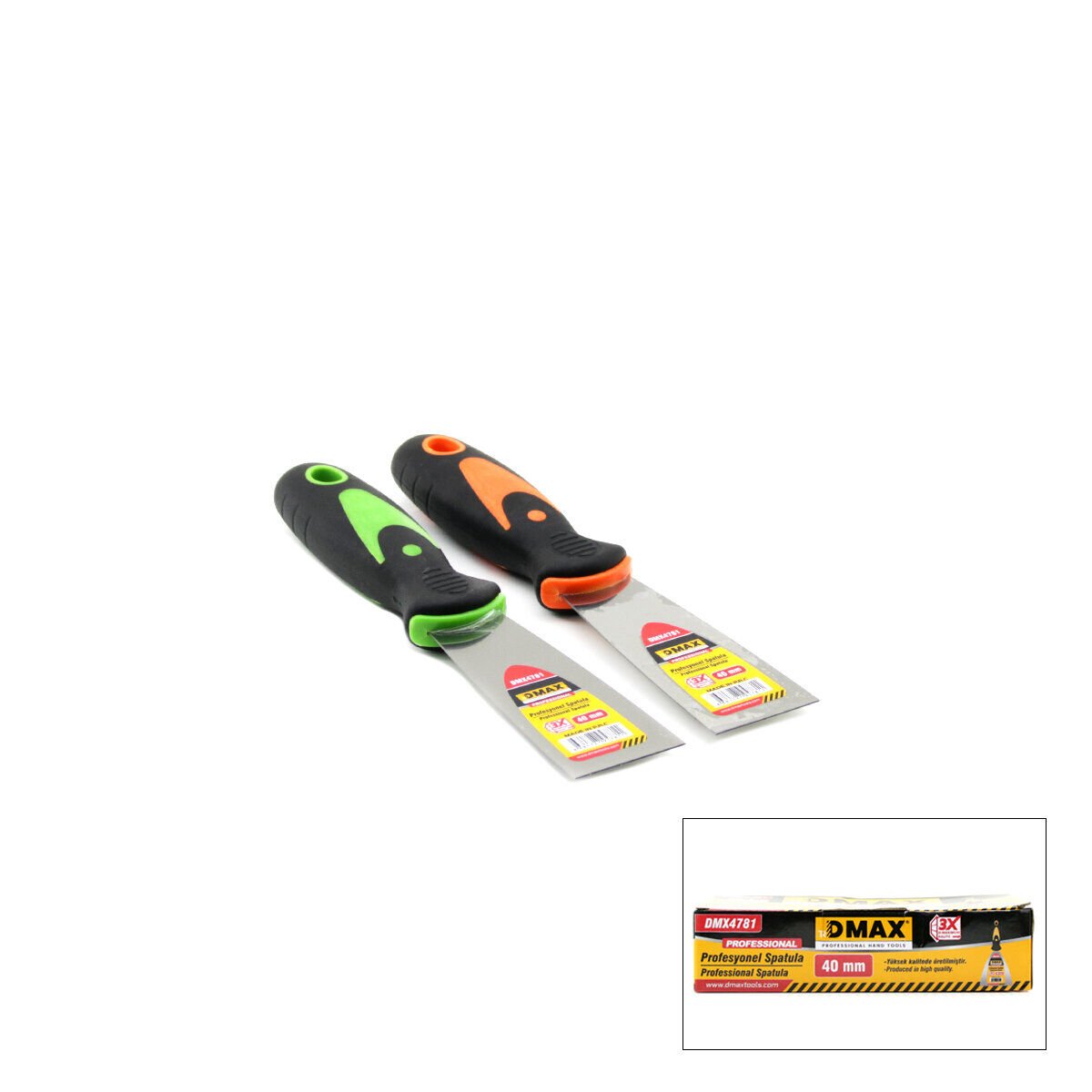 DMAX DMX-4781 ( 40MM ) METAL SPATULA FİBER SAPLI*12X20