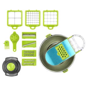 VEGETABLE CUTTER DEMPOWER DP-901 ( HAZNELİ ) ( 9IN1 )  ÇOK FONKSİYONLU SEBZE DİLİMLEYİCİ & KESİCİ & DOĞRAYICI SETİ*24