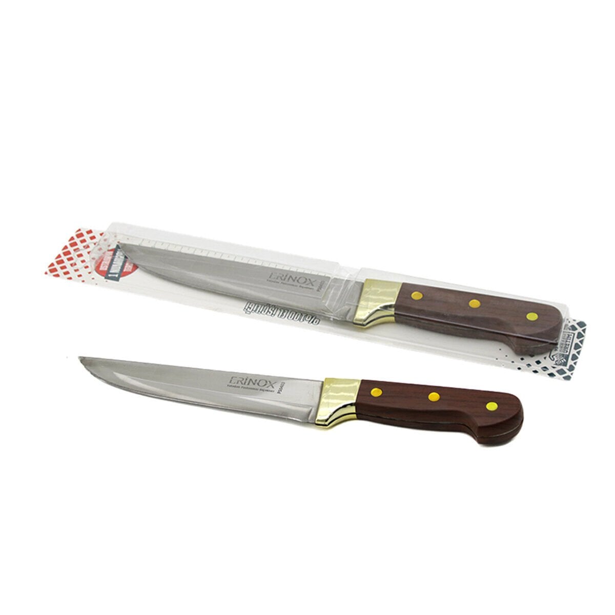 ERİNOX ( PS-0403 ) ( NO-3 ) ( KASAP ) ET BIÇAK & KURBAN ( SARI AHŞAP GÖRÜNÜM PLASTİK SAPLI )*15X8