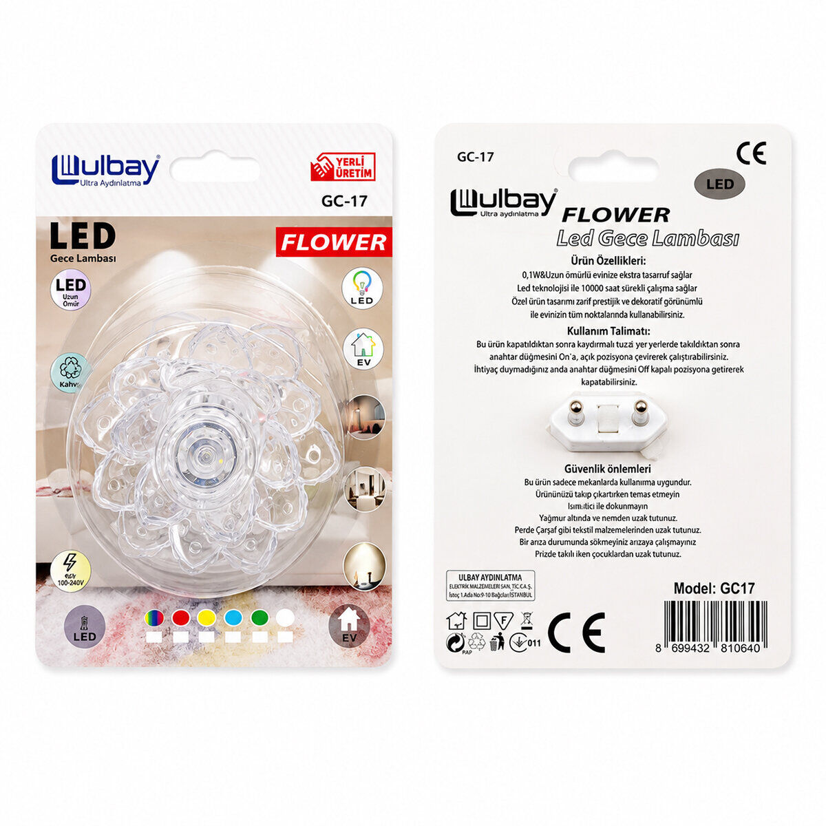 ULBAY GC-17 ( KOZALAK ) LED GECE LAMBASI*10X24