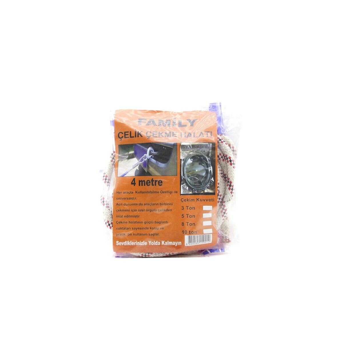 MERCANLAR FAMİLT ÇELİK ÇEKME HALAT 4MT*100