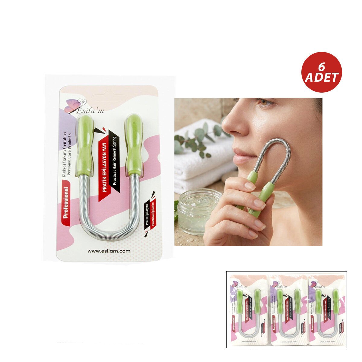 ESİLAM BEAUTY ( PRATİK EPİLASYON ) YANAK YAYI ( SAPAN MODELİ ) ( KIL TÜY TEMİZLEME )*6X90