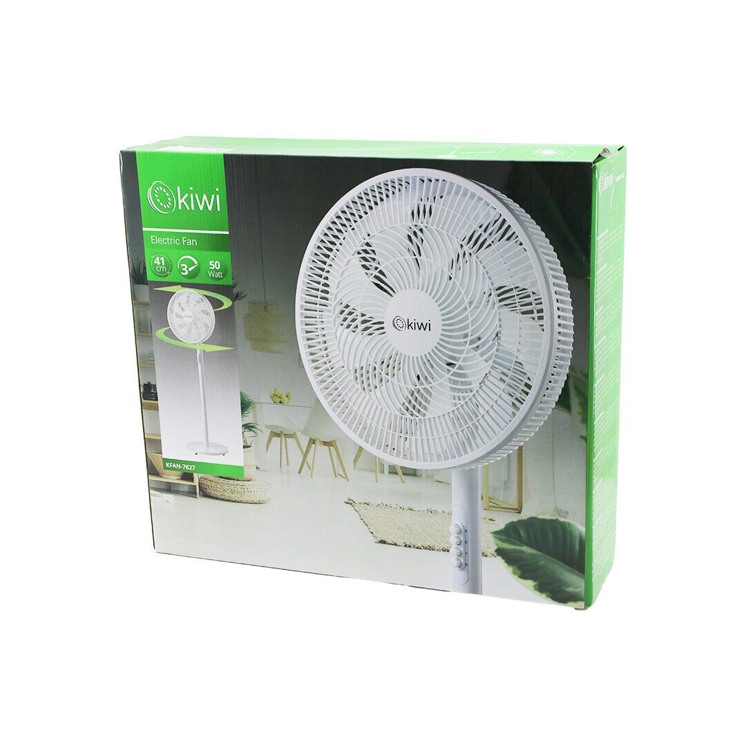 KİWİ KFAN-7627 (41CM) (50W) (EV TİPİ) (AYAKLI) VANTİLATÖR (3-KADEME HIZ) ( 9-PLS.KANAT) (SİGORTALI SESSİZ MOTOR) (Y: 125CM )*4=K