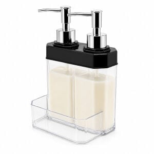 PROBLACK PLAS-99019 ( 2PCS & PLS.ŞEFFAF ŞİŞE ) ( KROM POMPA & SÜNGERLİKLİ ) SIVI SABUKLUK SETİ*24=K