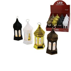 LED STORM LANTERN SDR-LM-003 ( BÜYÜK ) ALTIGEN KAPALI KUBBE ( PİLLİ ) RAMAZAN LED IŞIK ( MİX RENKLİ & PLASTİK )*12X24