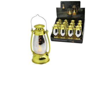 LUMİNOUS LANTERN SDR-LM-017 ( GAZ LAMBA MODEL ) ( PİLLİ ) RAMAZAN LED IŞIK ( GOLD & PLASTİK )*12X20