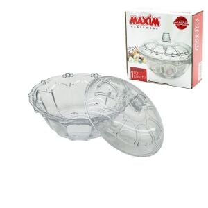 MAXİM GLASSWARE HR-113/I-I-GB ISK-C001 CANİSTER ( CAM ) ŞEKERLİK ( CAM KAPAKLI ) ( ÇAP: 13.5CM & Y: 5.2--9.5CM )*36