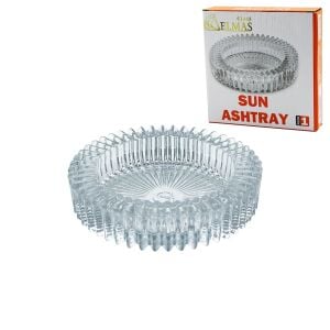 GLASS ELMAS ( SUN ASHTRAY ) MR-813 GÜNEŞ ( YUVARLAK ) ( CAM ) KÜLLÜK ( ÇAP: 14.5CM & Y: 3.2CM ) ( BRKT-489764 )*24