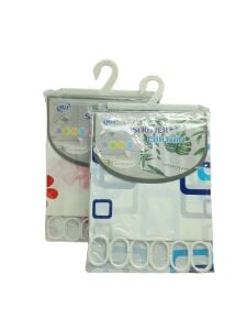 BİH SHOWER CURTAIN-616-617 T0812-06 ( ÇİF KANAT ) PVC BANYO PERDESİ ( 2 PCS X 90X180CM & 12 HALKALI )*144