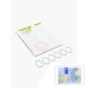 BİH SHOWER CURTAIN-616-617 T0812-06 ( ÇİF KANAT ) PVC BANYO DUŞ PERDESİ ( 2 PCS X 90X180CM & 12 HALKALI )*144