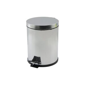 QS PLASTİK QS-453 BERAY BRY-0344 NO-5 ( 5LT ) ( KROM METAL ) ( PEDALLI ) ÇÖP KOVASI ( ÇAP: 20.5CM & Y: 27.3CM )*8