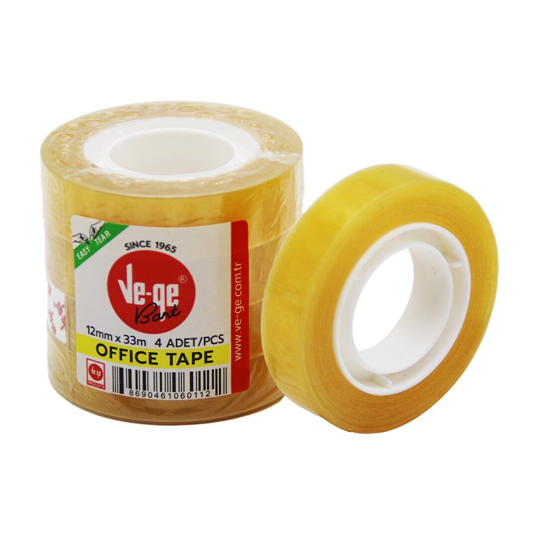 VEGE-1233 SO-1030 ( 12MMX33MT ) PARA BANTI ( OKUL & OFİS & KIRTASİYE ) (KALINLIK : 36 MİCRON) (SU BAZLI AKRİLİK TUTKAL)*6X48