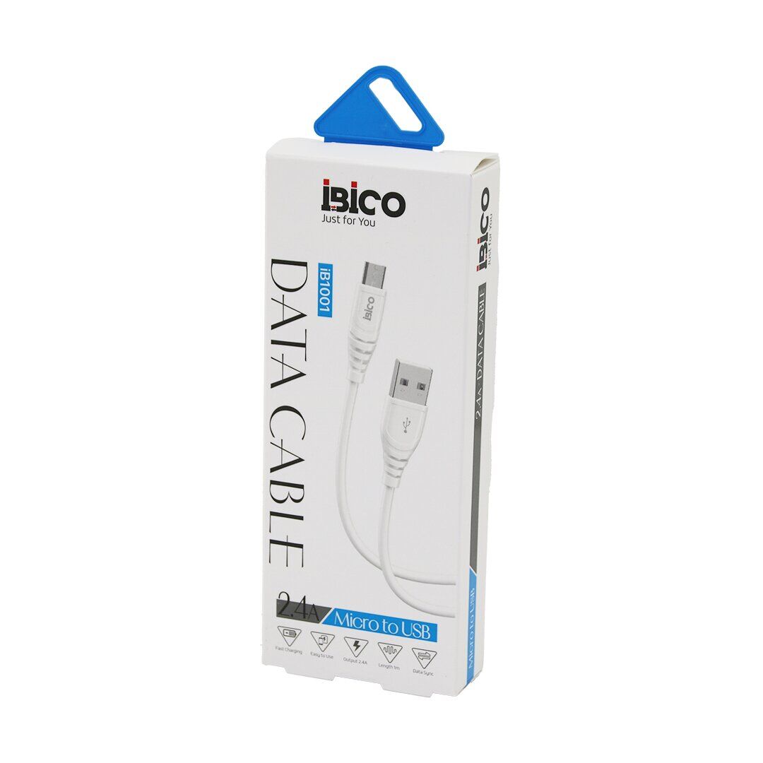 İBİCO İB-1001 ( USB TO=( MİCRO ) ( KABLO ) ( HIZLI ) TELEFON ŞARJ & DATA KABLOSU=1MT ( 2.4A )*10X1
