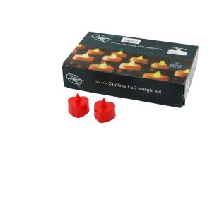 FLAWLESS LED TEALİGHT SET SDR-LM-001 KALPLİ MİNİ LEDLİ PİLLİ MUM*24X40