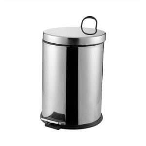 QS PLASTİK QS-454 BERAY BRY-0345 NO-12 ( 12LT ) ( KROM METAL ) ( PEDALLI ) ÇÖP KOVASI ( ÇAP: 24.5CM & Y: 35.5CM )*6