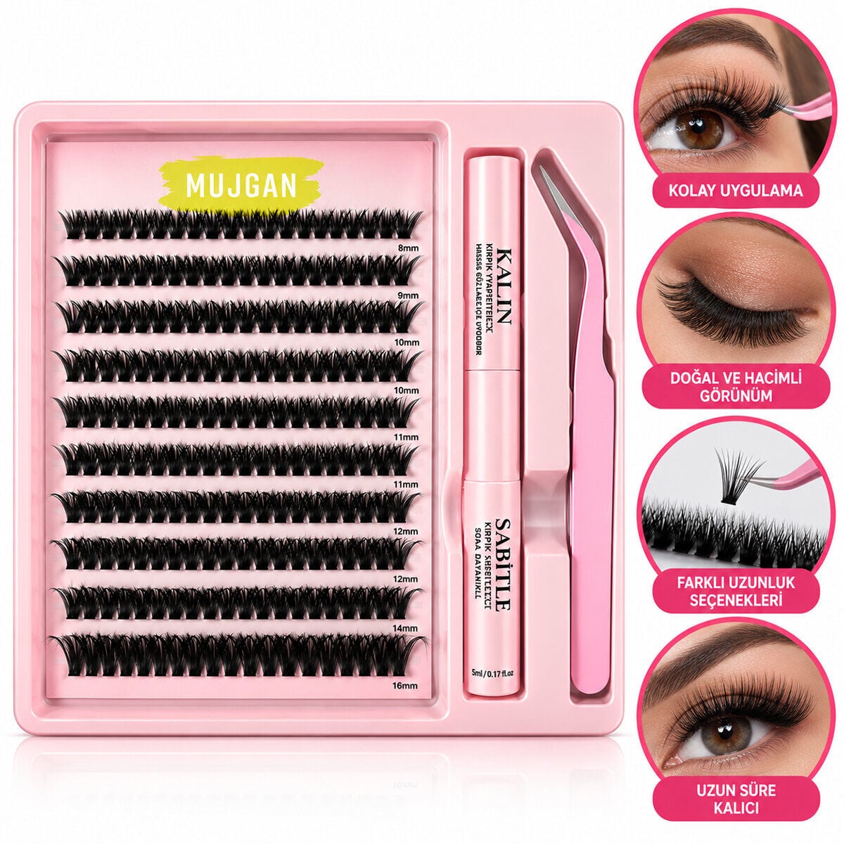 MUJGAN MJGN-1138 ( KENDİN YAP KİRPİK SETİ ) ( SAHTE ) TAKMA KİRPİK SET*12X50