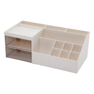 HOUSE BY HOUSE UR-3502 ( 2 ÇEKMECELİ + 12 BÖLMELİ ) PLASTİK MAKYAJ & TAKI ORGANİZER (12X24CM-- Y: 4-6-7-8-9CM)*24