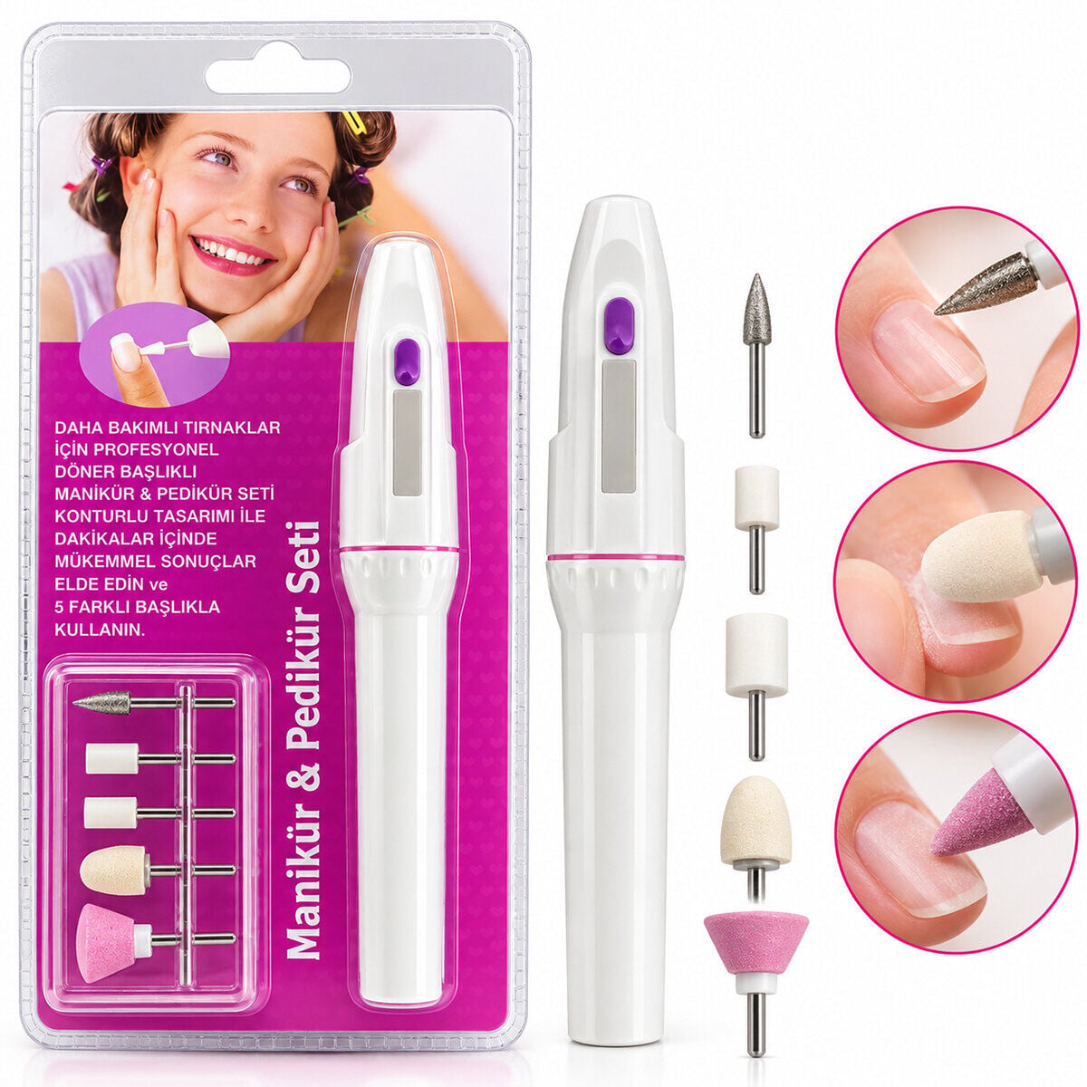 DEMPOWER DP-83 ( PİLLİ ) MANİKÜR PEDİKÜR SET ( 5İN1 )*100